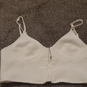 zara hook and eye bustier top